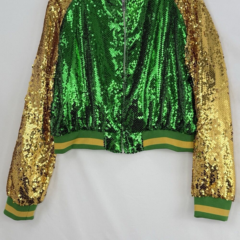 Daisy Green And Gold Sequin Jacket Size 2X - Picture 8 of 15
